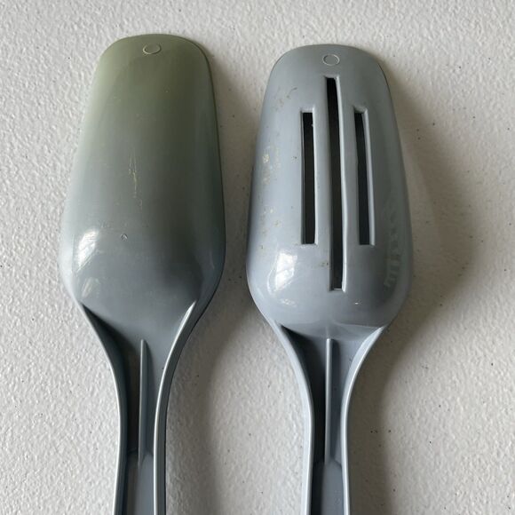 Vintage King Kraft Nylon Slatted Spatula Turner Cooking Spoons Blue Lot of 3 USA - Picture 8 of 11